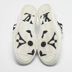 Pre Owned حذاء رياضي لويس فويتون شارلي قماش أبيض وجلد برباط مقاس 41.5