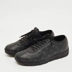 مملوكة مسبقًا Louis Vuitton Black Leather and Monogram Canvas Wilderness Sneaker Size 45