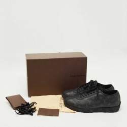 مملوكة مسبقًا Louis Vuitton Black Leather and Monogram Canvas Wilderness Sneaker Size 45