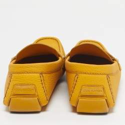 Pre Owned Louis Vuitton Yellow Leather Monte Carlo Loafers Size 46