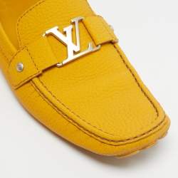 Pre Owned Louis Vuitton Yellow Leather Monte Carlo Loafers Size 46