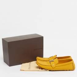Pre Owned Louis Vuitton Yellow Leather Monte Carlo Loafers Size 46