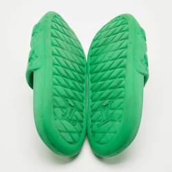 Pre Owned Louis Vuitton Green Rubber monogram Pool Slide Size 42.5