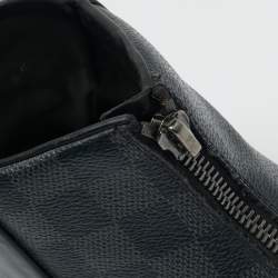 Pre Owned Louis Vuitton Black Leather and Damier Canvas High Top Sneakers Size 39