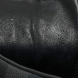 Pre Owned Louis Vuitton Black Leather and Damier Canvas High Top Sneakers Size 39