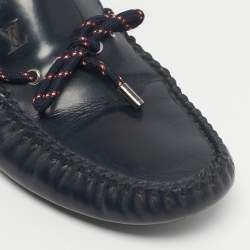 Pre Owned Louis Vuitton Navy Blue Patent Leather Monte Carlo Loafers Size 42.5