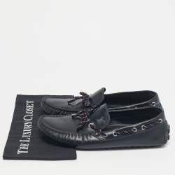 Pre Owned Louis Vuitton Navy Blue Patent Leather Monte Carlo Loafers Size 42.5