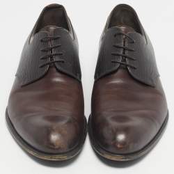 Pre Owned Louis Vuitton Burgundy Epi Leather and Leather Derby Size 44