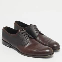 Pre Owned Louis Vuitton Burgundy Epi Leather and Leather Derby Size 44