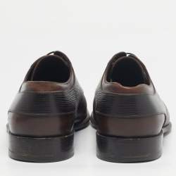 Pre Owned Louis Vuitton Burgundy Epi Leather and Leather Derby Size 44