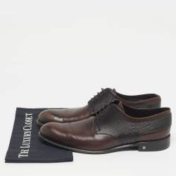 Pre Owned Louis Vuitton Burgundy Epi Leather and Leather Derby Size 44