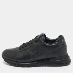 Pre Owned Louis Vuitton Black Monogram Leather Run Away Low Top Sneakers Size 40