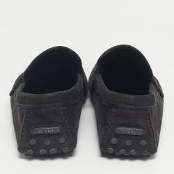 Pre Owned Louis Vuitton Black Nubuck Leather Monte Carlo Loafers Size 44