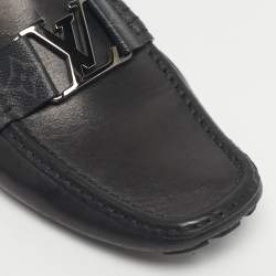 Pre Owned حذاء لوفرز  لوي فيتون مونت كارلو جلد نوبوك أسود مقاس 45