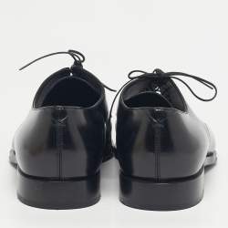 Pre Owned Louis Vuitton Black Leather Damier Embossed Lace Up Derby Oxfords Size 41
