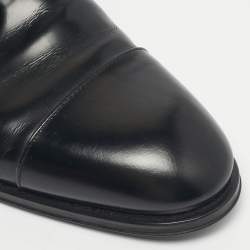 Pre Owned Louis Vuitton Black Leather Damier Embossed Lace Up Derby Oxfords Size 41