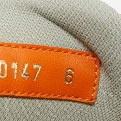 Pre Owned Louis Vuitton Orange Suede and Mesh Run Away Sneakers Size 40