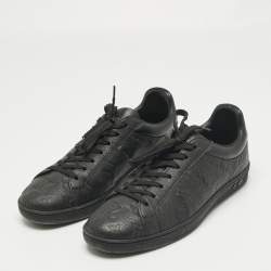 Pre Owned Louis Vuitton Black Monogram Leather Luxembourg Sneakers Size 41