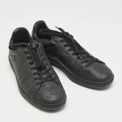 Pre Owned Louis Vuitton Black Monogram Leather Luxembourg Sneakers Size 41
