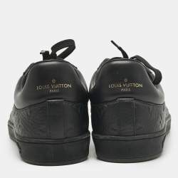 Pre Owned Louis Vuitton Black Monogram Leather Luxembourg Sneakers Size 41