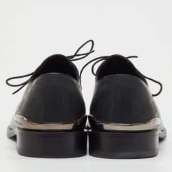 Pre Owned Louis Vuitton Black Damier and Patent Leather Lace Up Derby Size 41