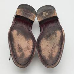 Pre Owned Louis Vuitton Black Damier and Patent Leather Lace Up Derby Size 41