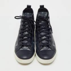 Pre Owned Louis Vuitton Navy Blue Savane Monogram Chapman Lion Sneakers Size 41