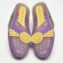 Pre Owned حذاء رياضي لوي فيتون قماش أصفر/أحمر وجلد مونوغرام LV مدرب مقاس 39