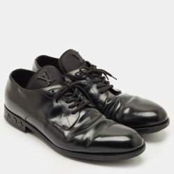 Pre Owned Louis Vuitton Black Leather Derby Lace Up Size 44