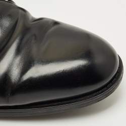 Pre Owned Louis Vuitton Black Leather Derby Lace Up Size 44