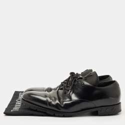 Pre Owned Louis Vuitton Black Leather Derby Lace Up Size 44