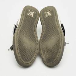 Pre Owned Louis Vuitton Grey Wool and Damier Graphite Canvas Low Top Sneakers Size 44