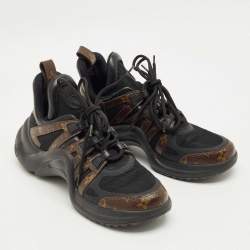 Pre Owned Louis Vuitton Black/Brown Monogram Canvas and Mesh Archlight Sneakers Size 41