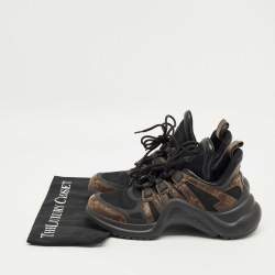 Pre Owned Louis Vuitton Black/Brown Monogram Canvas and Mesh Archlight Sneakers Size 41
