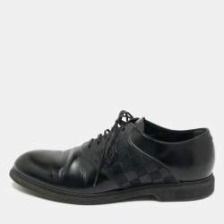 Pre Owned Louis Vuitton Black Leather Lace Up Derby Size 40.5