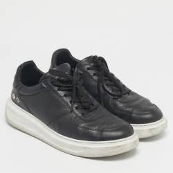Pre Owned Louis Vuitton Black Leather Beverly Hills Low Top Sneakers Size 41