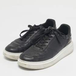 Pre Owned Louis Vuitton Black Leather Beverly Hills Low Top Sneakers Size 41