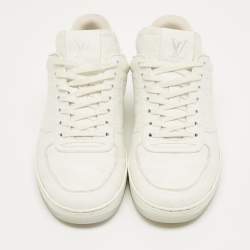 Pre Owned Louis Vuitton White Leather Rivoli Lace Up Sneakers Size 42