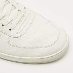 Pre Owned Louis Vuitton White Leather Rivoli Lace Up Sneakers Size 42