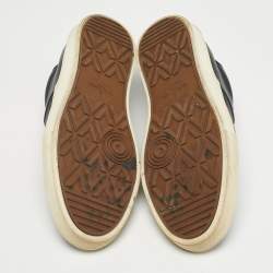 Pre Owned Louis Vuitton Navy Blue Leather Slip On Sneakers Size 45