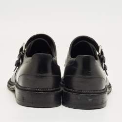 Pre Owned Louis Vuitton Black Leather Monkstrap Oxfords Size 41