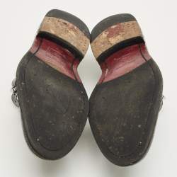 Pre Owned Louis Vuitton Black Leather Monkstrap Oxfords Size 41