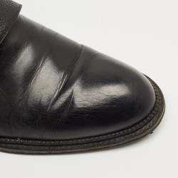 Pre Owned Louis Vuitton Black Leather Monkstrap Oxfords Size 41
