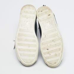 مملوكة مسبقًا حذاء رياضي لوي فيتون مرتفع من أعلى سبيكر جلد نوبوك مخرم كحلي مقاس 40