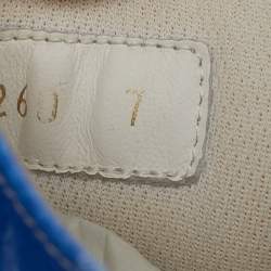 Pre Owned Louis Vuitton Blue/White Monogram Canvas and Leather Tattoo Sneakers Size 41