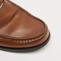 Pre Owned Louis Vuitton Brown Leather Hockenheim Loafers Size 40.5