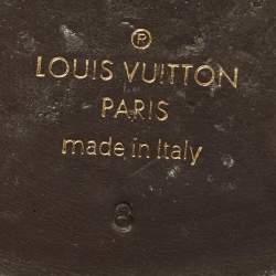Pre Owned Louis Vuitton Brown Damier Canvas and Leather Major Loafers Size 42