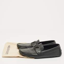 Pre Owned Louis Vuitton Black Leather Monte Carlo Loafers Size 42