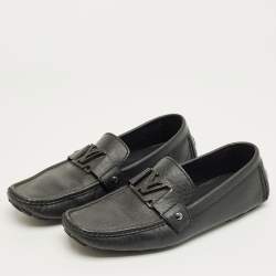 Pre Owned Louis Vuitton Black Leather Monte Carlo Loafers Size 42