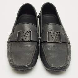Pre Owned Louis Vuitton Black Leather Monte Carlo Loafers Size 42